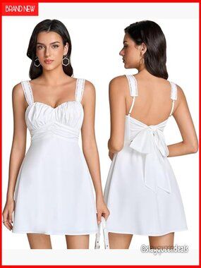 Cute Bow Tie Mini Dress Lace Floral Corset Short Graduation Dress for Women